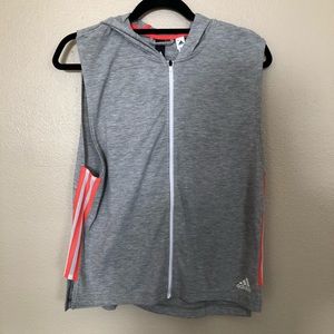 Adidas full zip sleeveless hoodie